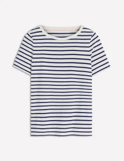 Boden Tops & T-Shirts-Marinière Olivia à manches courtes Ivoire, bleu marine