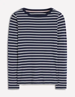 Boden Tops & T-Shirts-Marinière Olivia à manches longues Bleu marine, ivoire