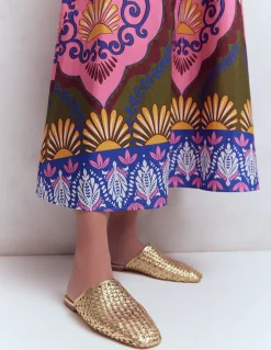 Boden Mocassins|Chaussures Plates-Mocassins façon mules Tissage doré