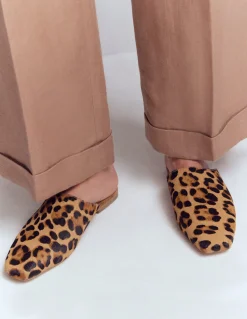 Boden Mocassins|Chaussures Plates-Mocassins façon mules Klassisches Leopardenmuster Ponyhaar