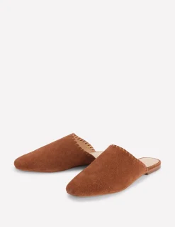 Boden Mocassins|Chaussures Plates-Mocassins façon mules Daim fauve