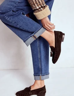 Boden Tenues De Travail|Mocassins-Mocassins souples à fronces Chocolat