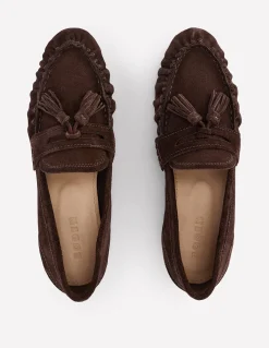 Boden Tenues De Travail|Mocassins-Mocassins souples à fronces Chocolat
