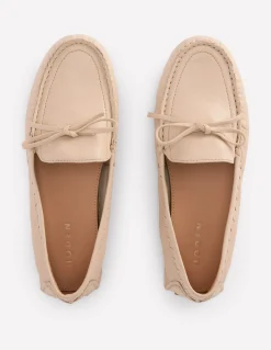 Boden Mocassins|Chaussures Plates-Mocassins souples Heidi à surpiqûres Écru