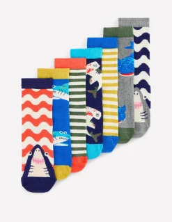 Boden Chaussettes & Sous-Vêtements-7 paires de chaussettes Motif requins
