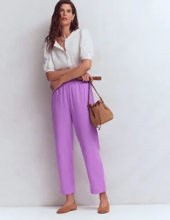 Boden Pantalons-Pantacourt double-étoffe Violet améthyste