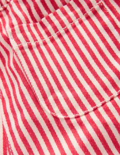 Boden Pantalons & Leggings-Pantalon à enfiler en coton Rayé Rouge