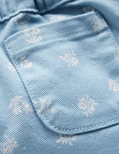 Boden Pantalons & Leggings-Pantalon à enfiler en coton Imprimé floral bleu