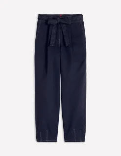 Boden Pantalons-Pantalon ample à ceinture Bleu marine