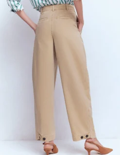 Boden Pantalons-Pantalon ample plissé Gris Pierre