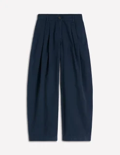 Boden Pantalons-Pantalon ample plissé Bleu marine
