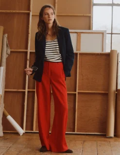 Boden Tenues De Travail|Pantalons-Pantalon Belgravia en lin Rouge coquelicot