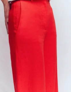 Boden Tenues De Travail|Pantalons-Pantalon Belgravia en lin Rouge coquelicot