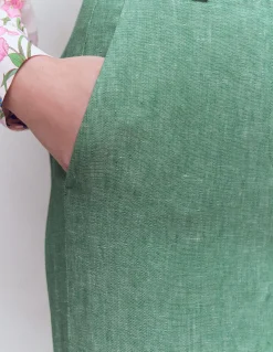 Boden Pantalons|Ensembles Assortis-Pantalon Belgravia en lin Chambray vert aloe vera