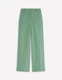 Boden Pantalons|Ensembles Assortis-Pantalon Belgravia en lin Chambray vert aloe vera