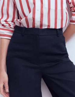 Boden Pantalons-Pantalon Belgravia en lin Bleu marine