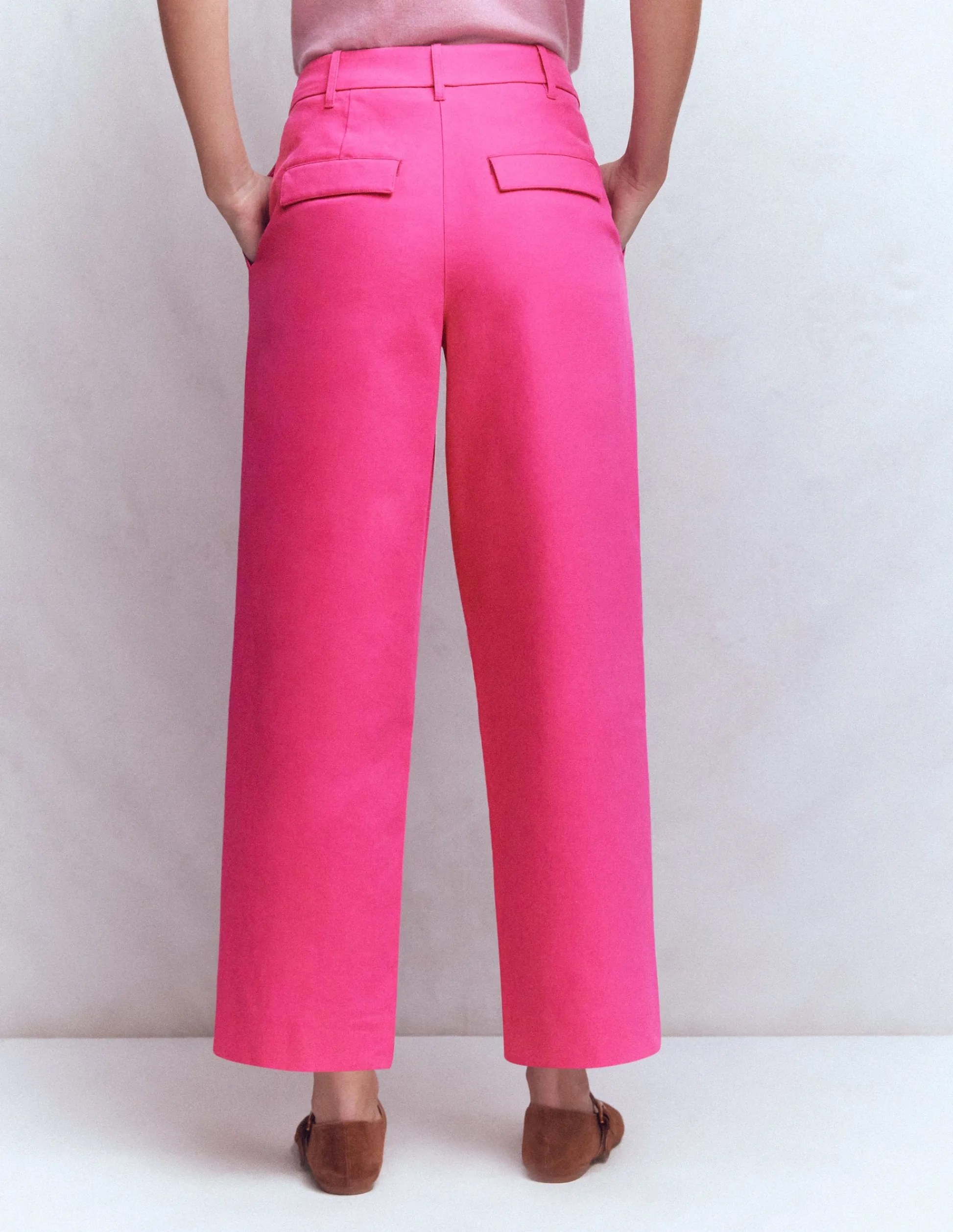 Boden Pantalons-Pantalon Bloomsbury en coton Rose pivoine