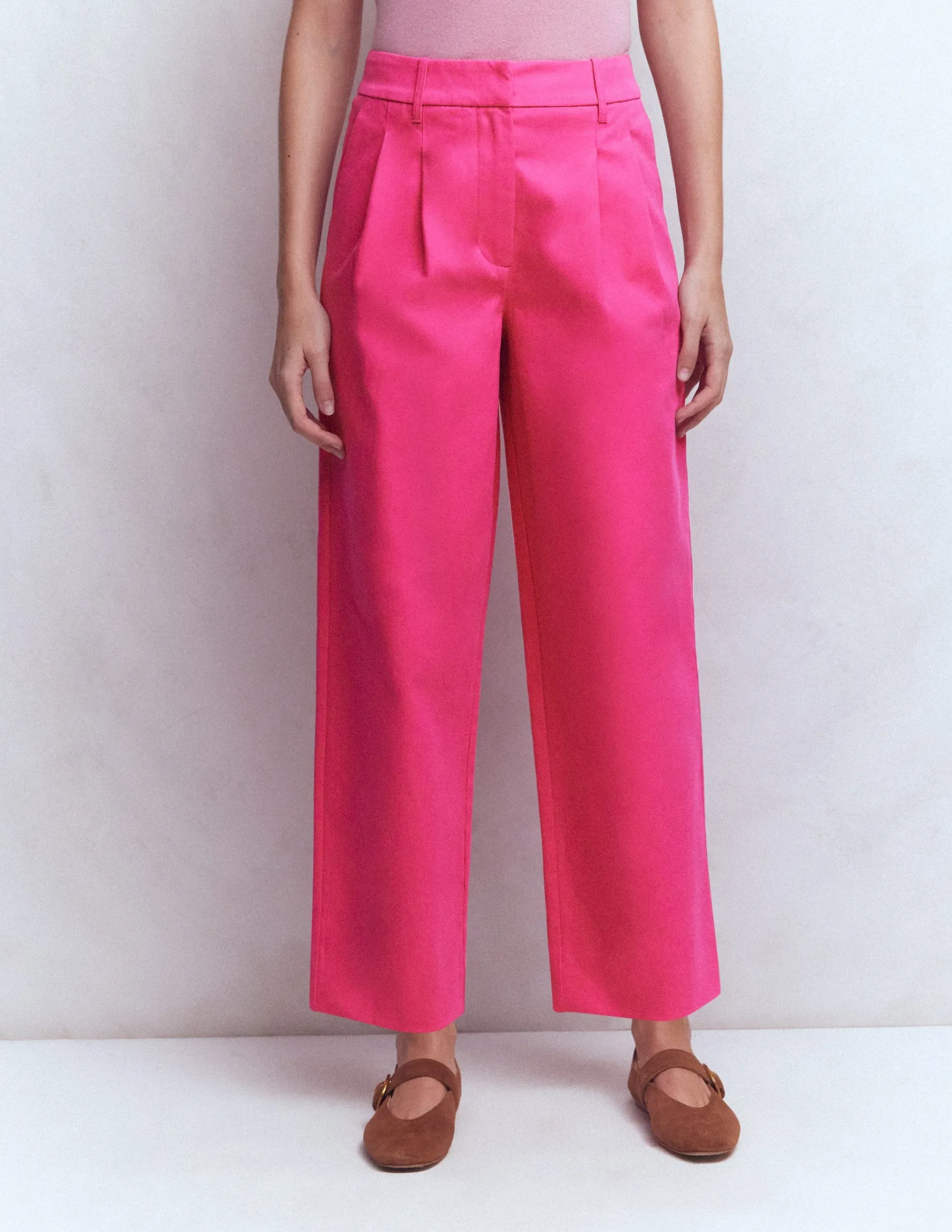 Boden Pantalons-Pantalon Bloomsbury en coton Rose pivoine