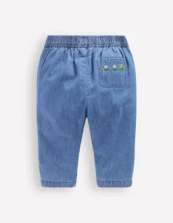 Boden Pantalons & Leggings-Pantalon brodé à enfiler Denim brodé