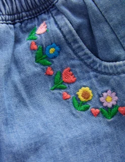 Boden Pantalons & Leggings-Pantalon brodé à enfiler Denim brodé