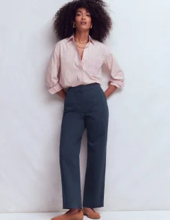 Boden Pantalons-Pantalon chino ample Bleu marine