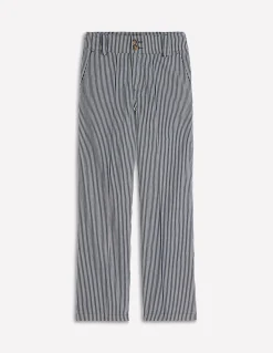 Boden Pantalons-Pantalon chino droit Bleu et Ivoire à Rayures