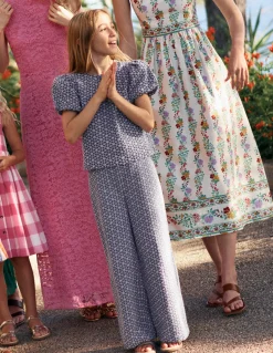 Boden Pantalons|Ensembles Assortis-Pantalon de cérémonie Broderie anglaise chambray