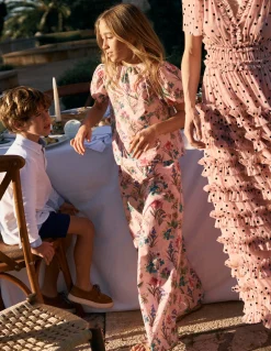 Boden Pantalons|Ensembles Assortis-Pantalon de cérémonie Motif floral rose