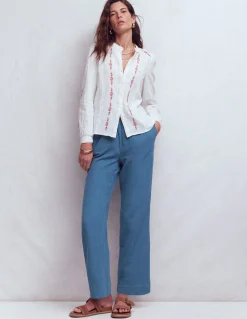Boden Pantalons-Pantalon double-étoffe à enfiler Bleu tourmaline