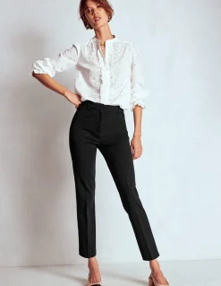 Boden Tenues De Travail|Pantalons-Pantalon Highgate en point de Rome Noir