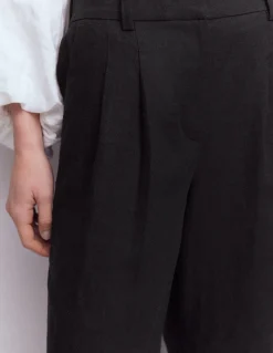 Boden Pantalons-Pantalon Kensington en lin Noir