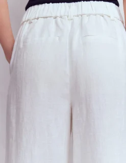 Boden Pantalons-Pantalon Kensington en lin Blanc