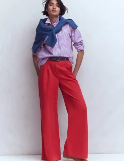 Boden Pantalons-Pantalon large Kensington Rouge coquelicot