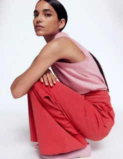 Boden Pantalons-Pantalon large Kensington Rouge coquelicot