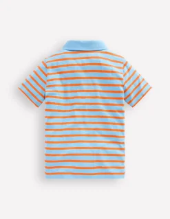 Boden Tops & T-Shirts-Polo flammé Bleu glacier/Rouge pétard