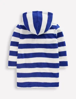Boden Maillots & Tenues De Plage-Poncho en éponge à fermeture zippée Rayé bleu saphir