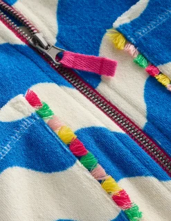 Boden Maillots & Tenues De Plage-Poncho en éponge Romie à fermeture zippée Vague bleu et ivoire