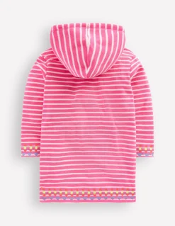 Boden Maillots & Tenues De Plage-Poncho en éponge Romie à fermeture zippée Rayé rose sorbet