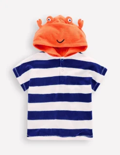 Boden Maillots & Tenues De Plage-Poncho fantaisie en éponge Crabe bleu