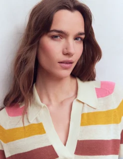 Boden Pulls & Gilets-Pull à col Agnes en lin Multi, arc-en-ciel