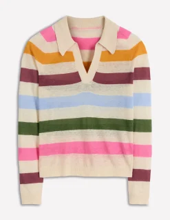 Boden Pulls & Gilets-Pull à col Agnes en lin Multi, arc-en-ciel