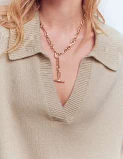 Boden Pulls & Gilets-Pull à col tunisien en coton Pêche amande