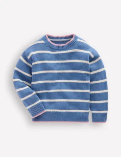 Boden Pulls & Gilets-Pull à emmanchures basses Bleu lac argenté/écru chiné