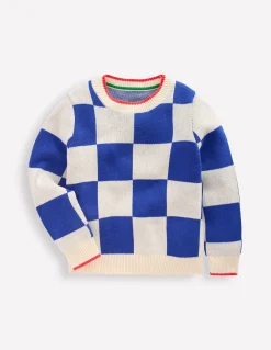Boden Pulls & Gilets-Pull à motif Damier bleu connecté