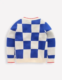 Boden Pulls & Gilets-Pull à motif Damier bleu connecté