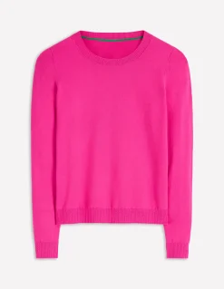 Boden Tenues De Travail|Pulls & Gilets-Pull col rond Emilia en coton Rose pivoine