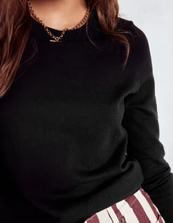 Boden Tenues De Travail|Pulls & Gilets-Pull col rond Emilia en coton Noir