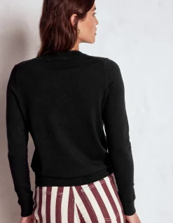 Boden Tenues De Travail|Pulls & Gilets-Pull col rond Emilia en coton Noir