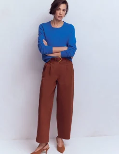 Boden Tenues De Travail|Pulls & Gilets-Pull col rond Emilia en coton Bleu Martin-pêcheur