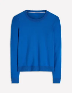 Boden Tenues De Travail|Pulls & Gilets-Pull col rond Emilia en coton Bleu Martin-pêcheur